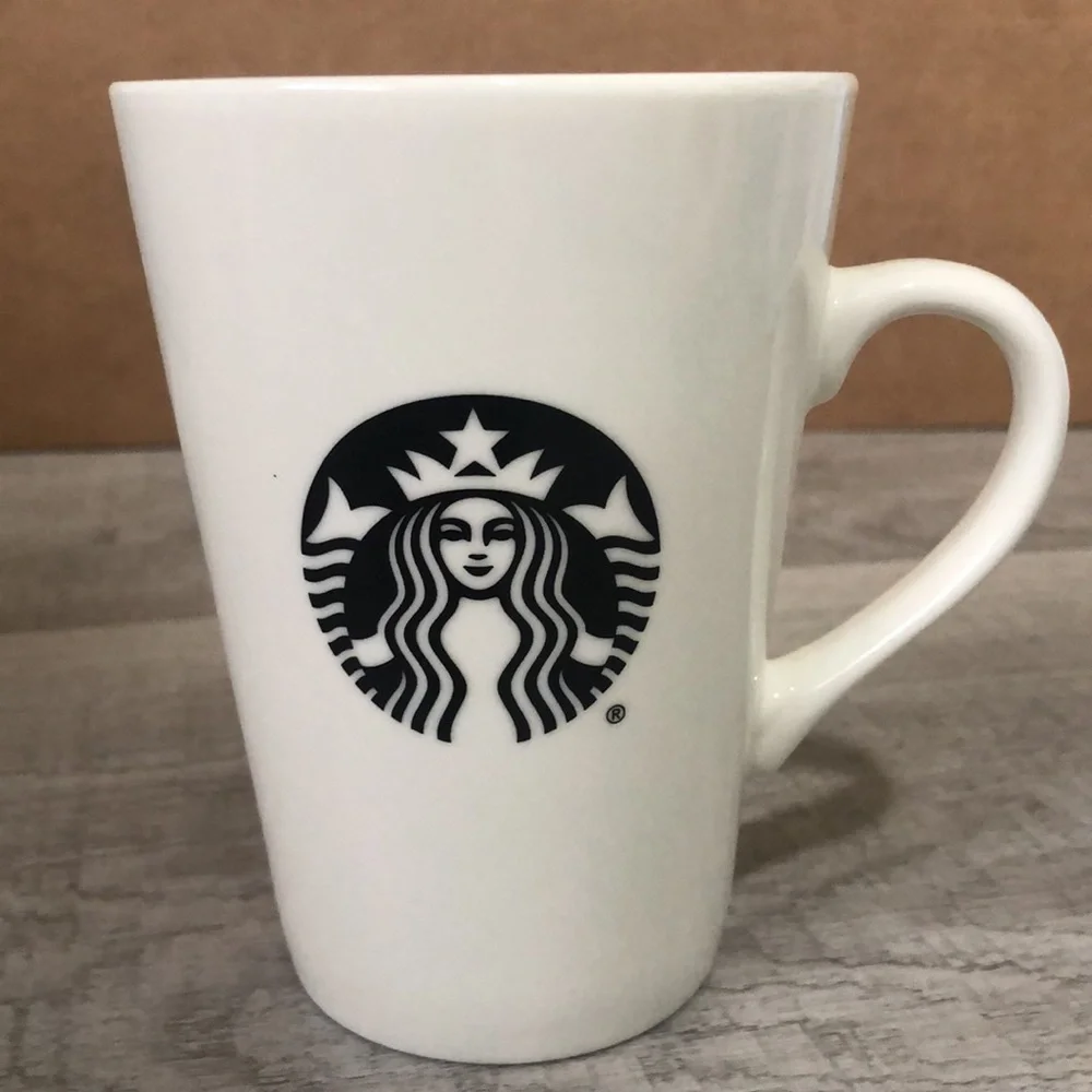 STARBUCKS 16 oz Tall WHITE Ceramic COFFEE MUG 2016 CLASSIC MERMAID DESIGN